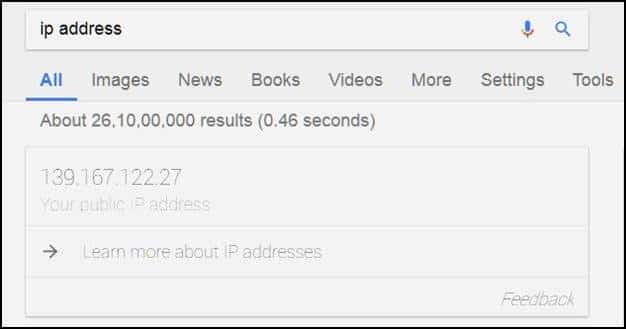 Google ip addresss