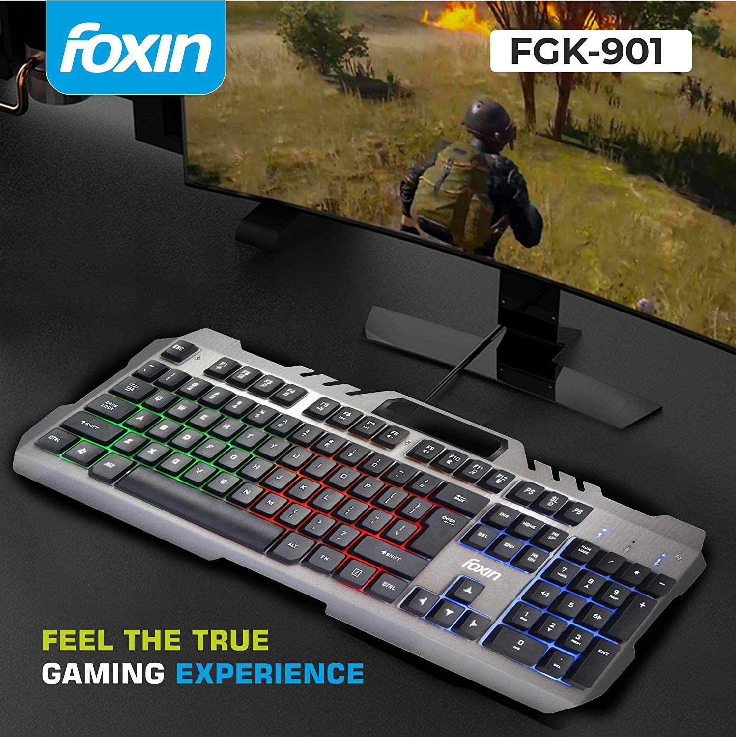 Foxin FGK-901 RGB Backlit Gaming Keyboard (Black)