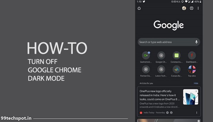 how to disable chrome dark mode in hindi