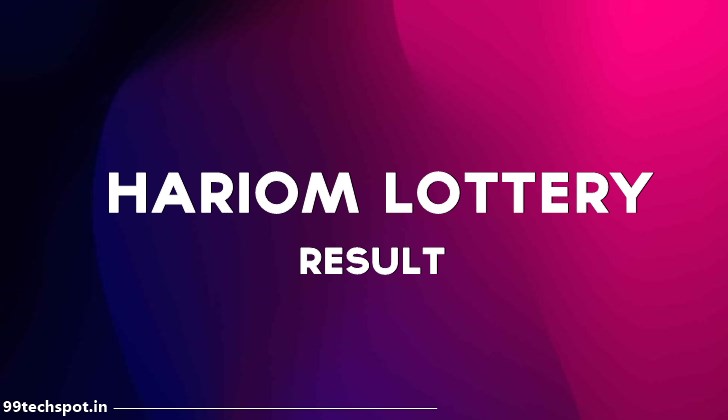 Hariom Lottery Result : Today Live Result | Hariom Lottery