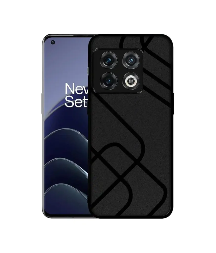 casotec zig zag black line design premium 2d printed metal back case cover for oneplus 10 pro 5g